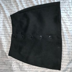 Sleek black suede skirt